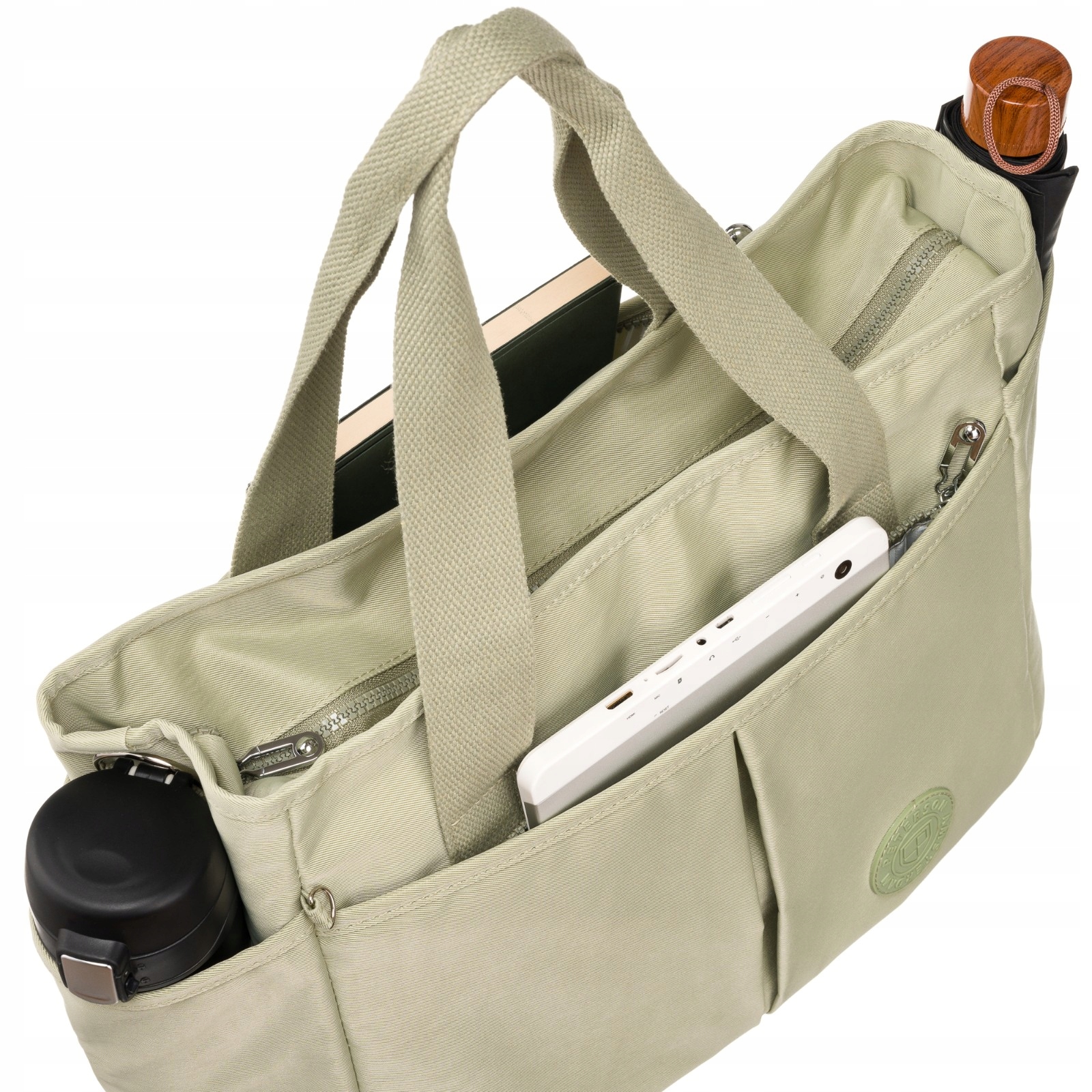 Torebka damska shopper bag torba pojemna duża A4 miejska PETERSON Kolor zielony