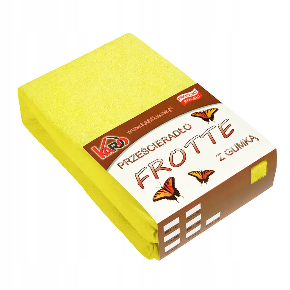 

Prześcieradło frotte z gumką 120x200 żółte