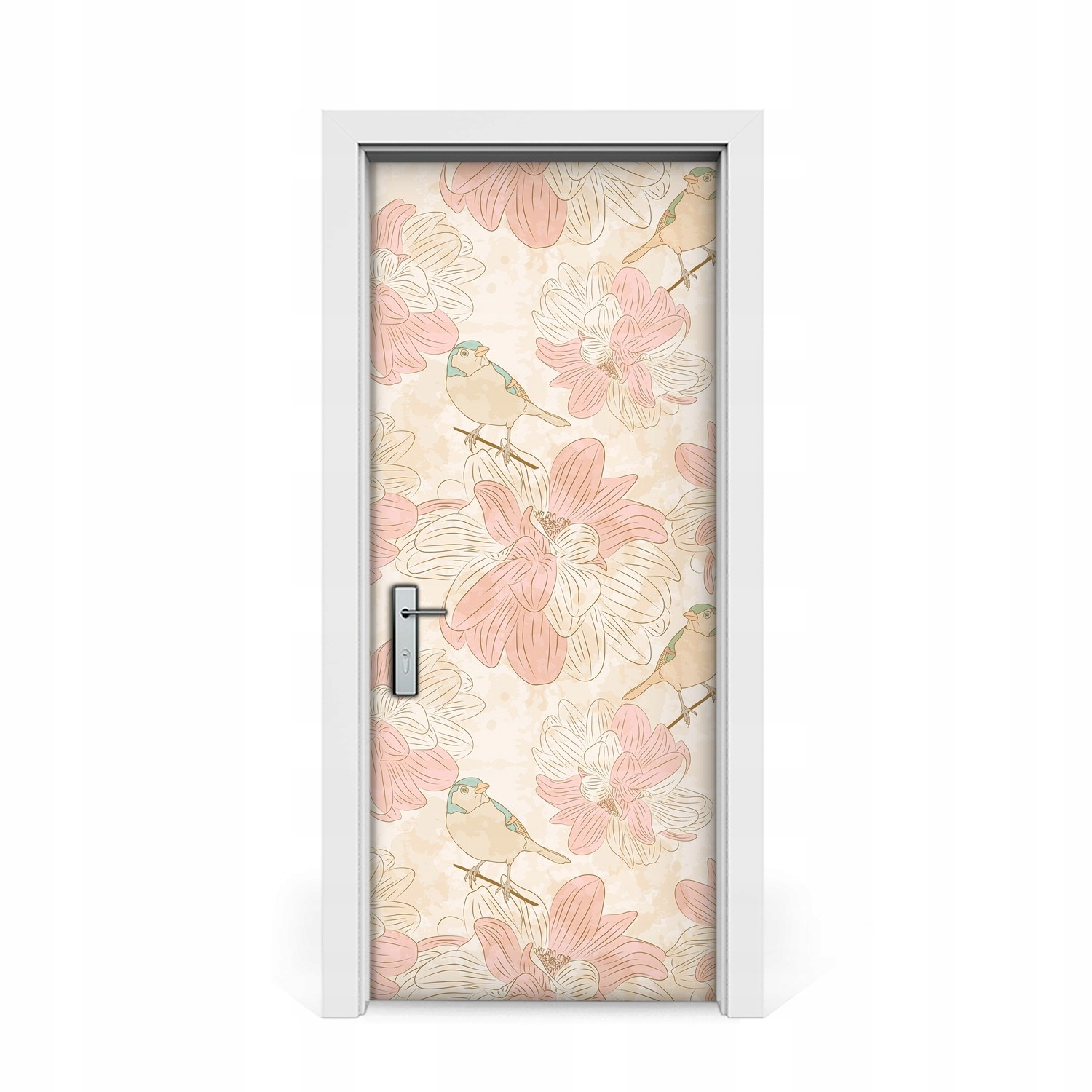 

Naklejka na drzwi okleina Beżowe ptaki 85x205