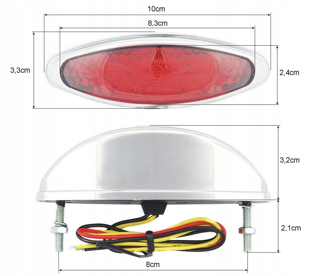 TYLNA LAMPA TYŁ LED CZERWONA CHROM HOMOLOGACJA E11 Producent inny