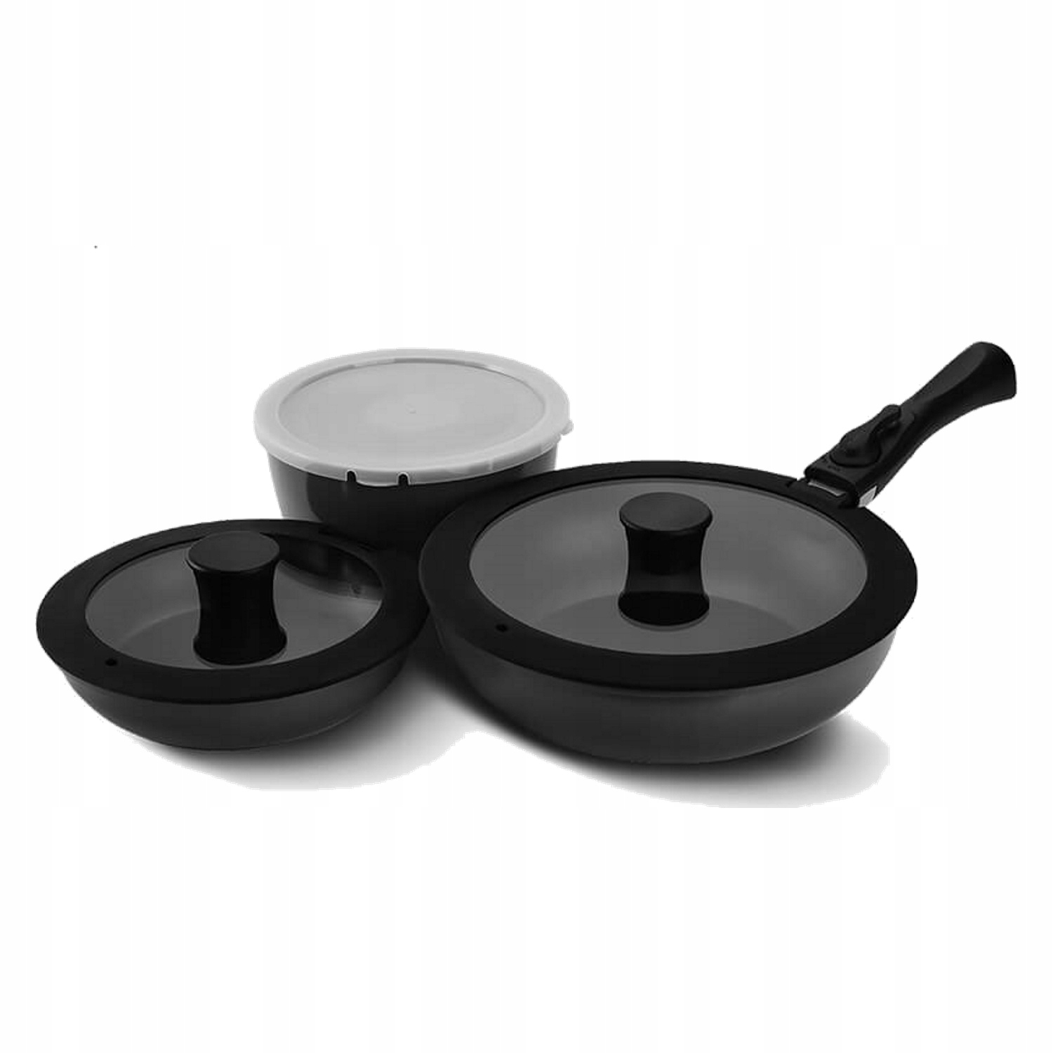 7dílná sada pánví s odnímatelnou rukojetí