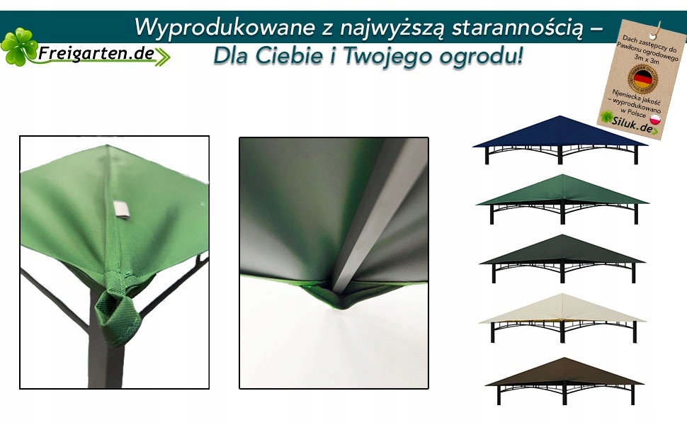Poszycie Dach Pawilon Ogrodowy 3 x 3 M3 Ziel Typ inny