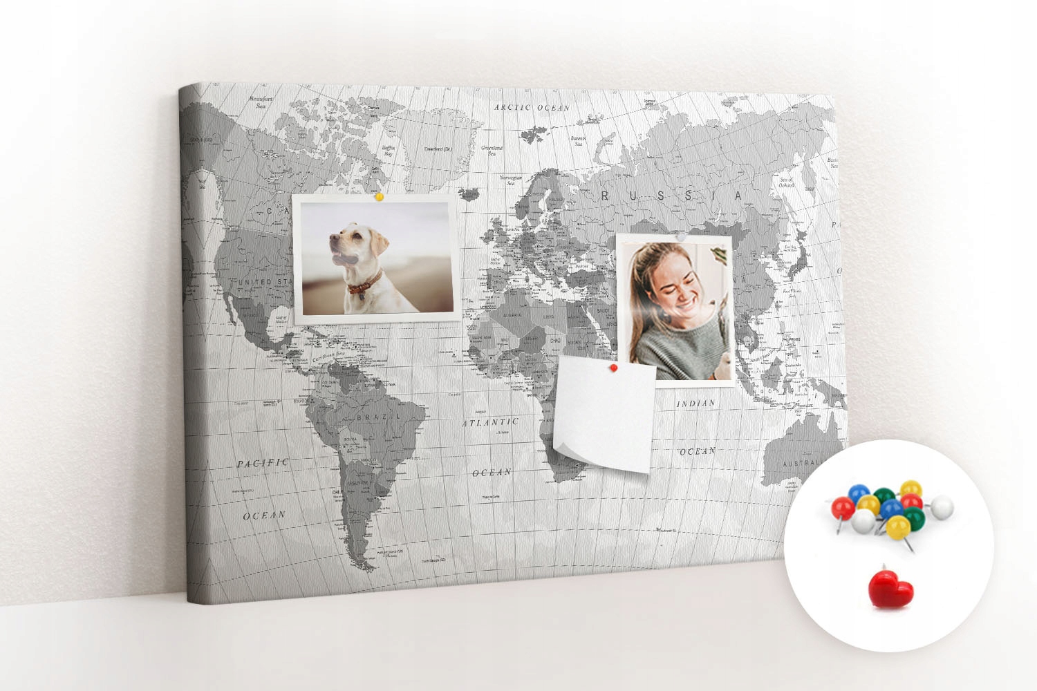 Tablica Na Notatki Z Nadrukiem 60x40 Mapa świata Stan opakowania oryginalne