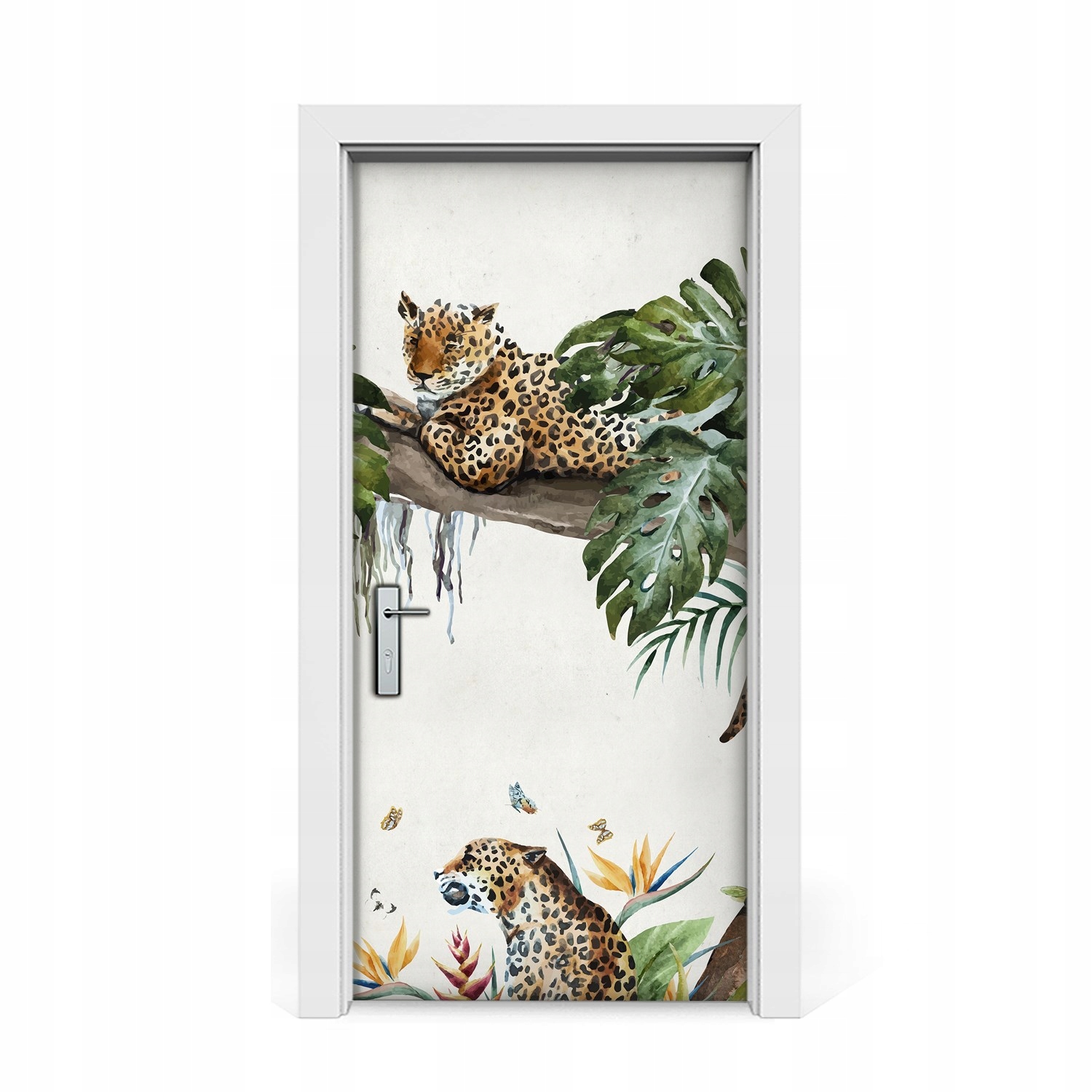 

Naklejka na drzwi okleina Geparty na gałęzi 95x205