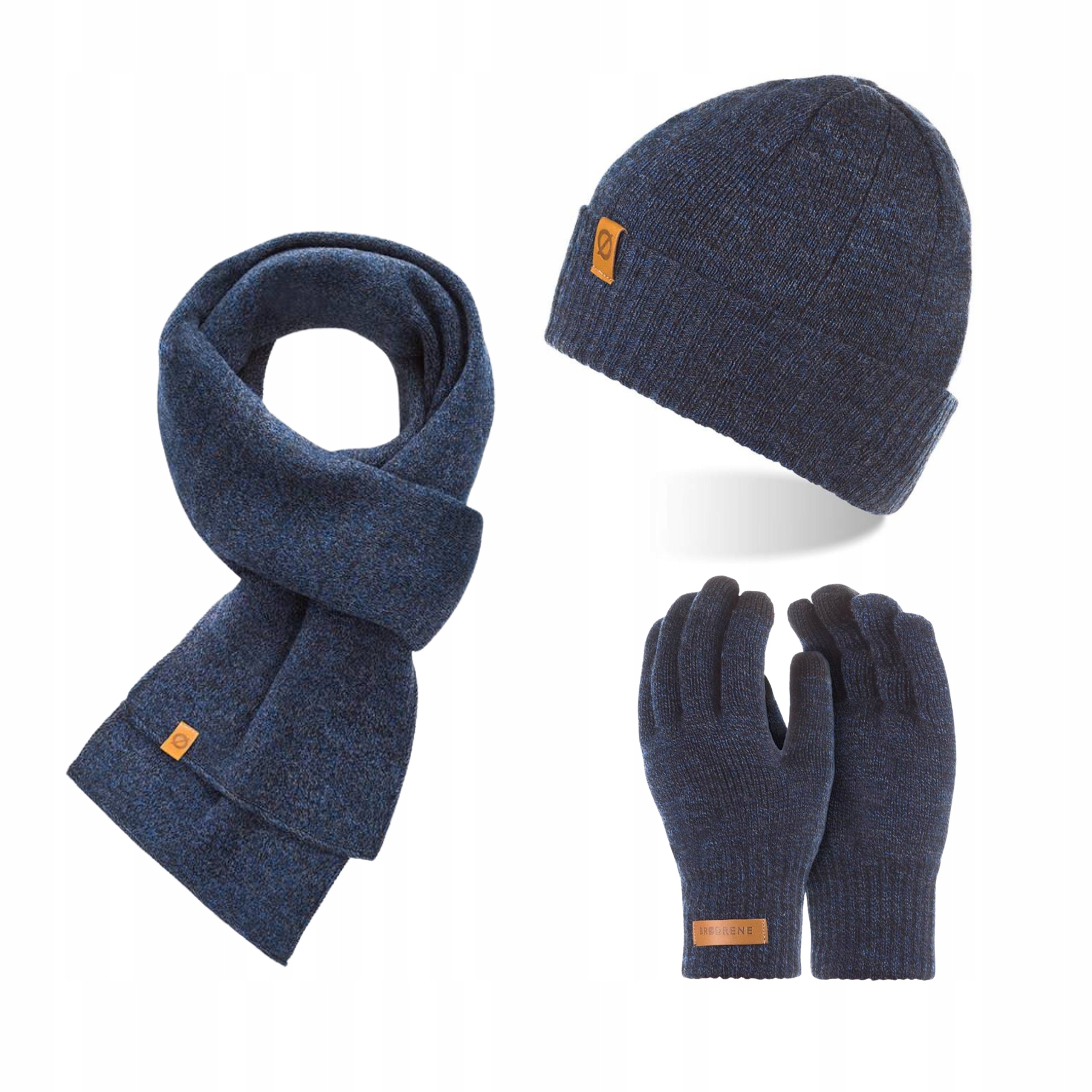 Čepice Brodrene s šálou a rukavicemi, klasická modrá
