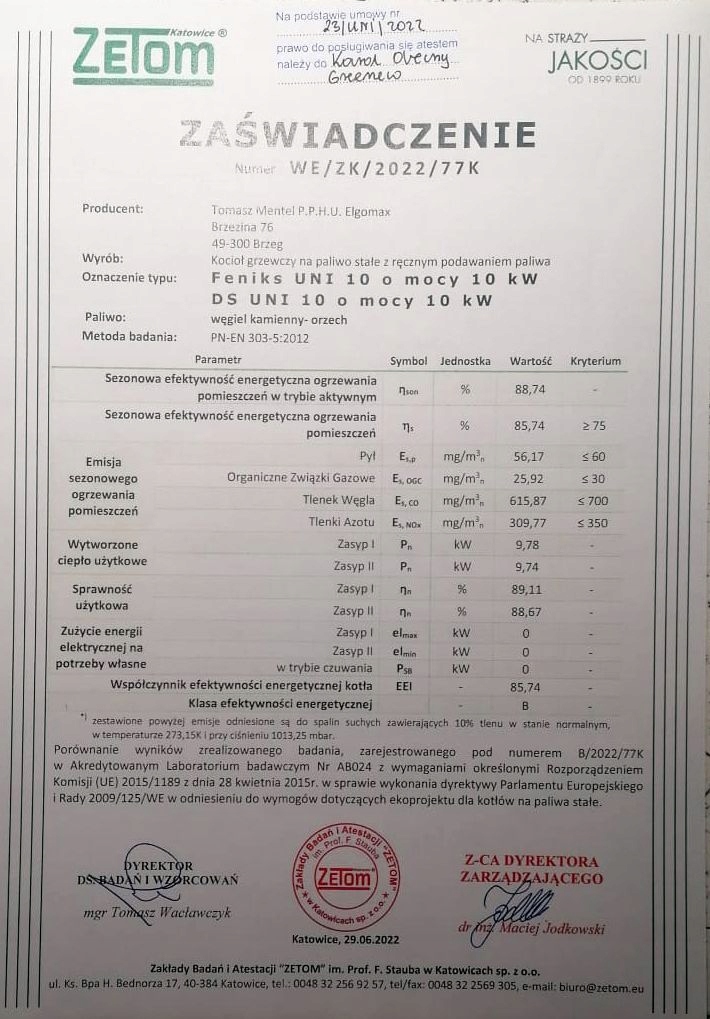 KOCIOŁ NA WĘGIEL DREWNO UNI 10KW KOTŁY CO PLESZEW Materiał stalowy