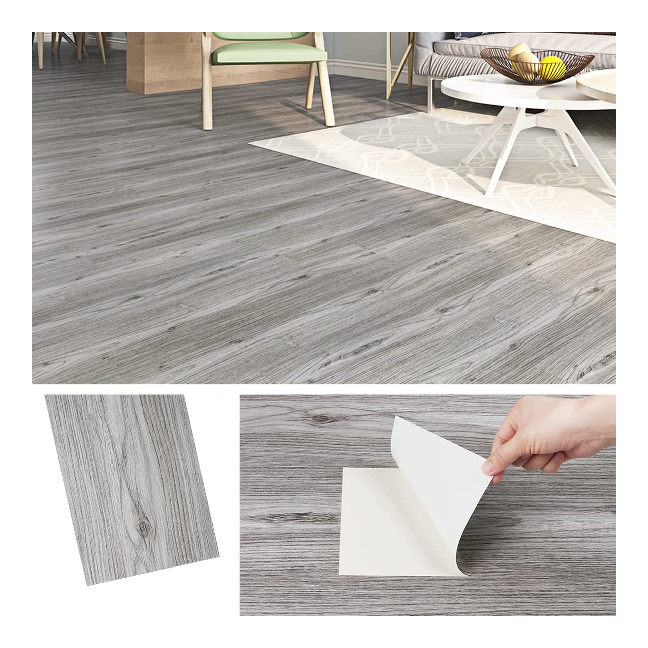 Vinylové samolepicí panely Šedé 90x15 cm 32 ks na podlahu Pvc dlaždice