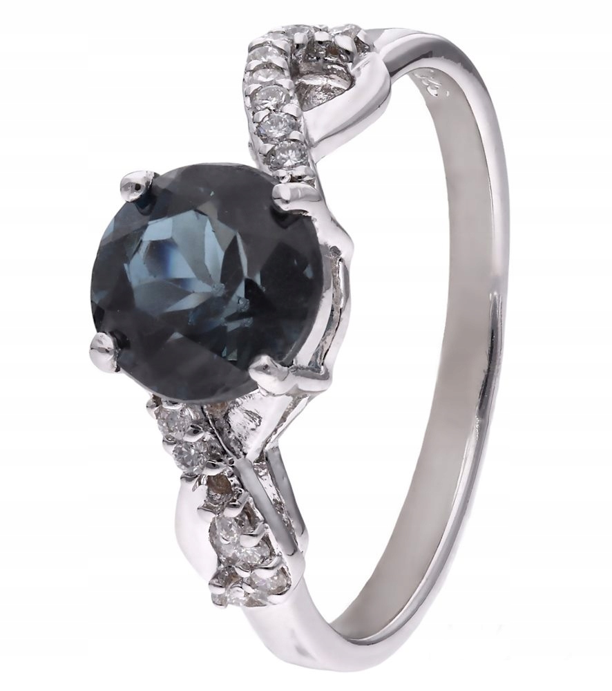 Prstýnek Ag 925 topaz london blue s diamantem CVD-3441-R-TLB vel. 14