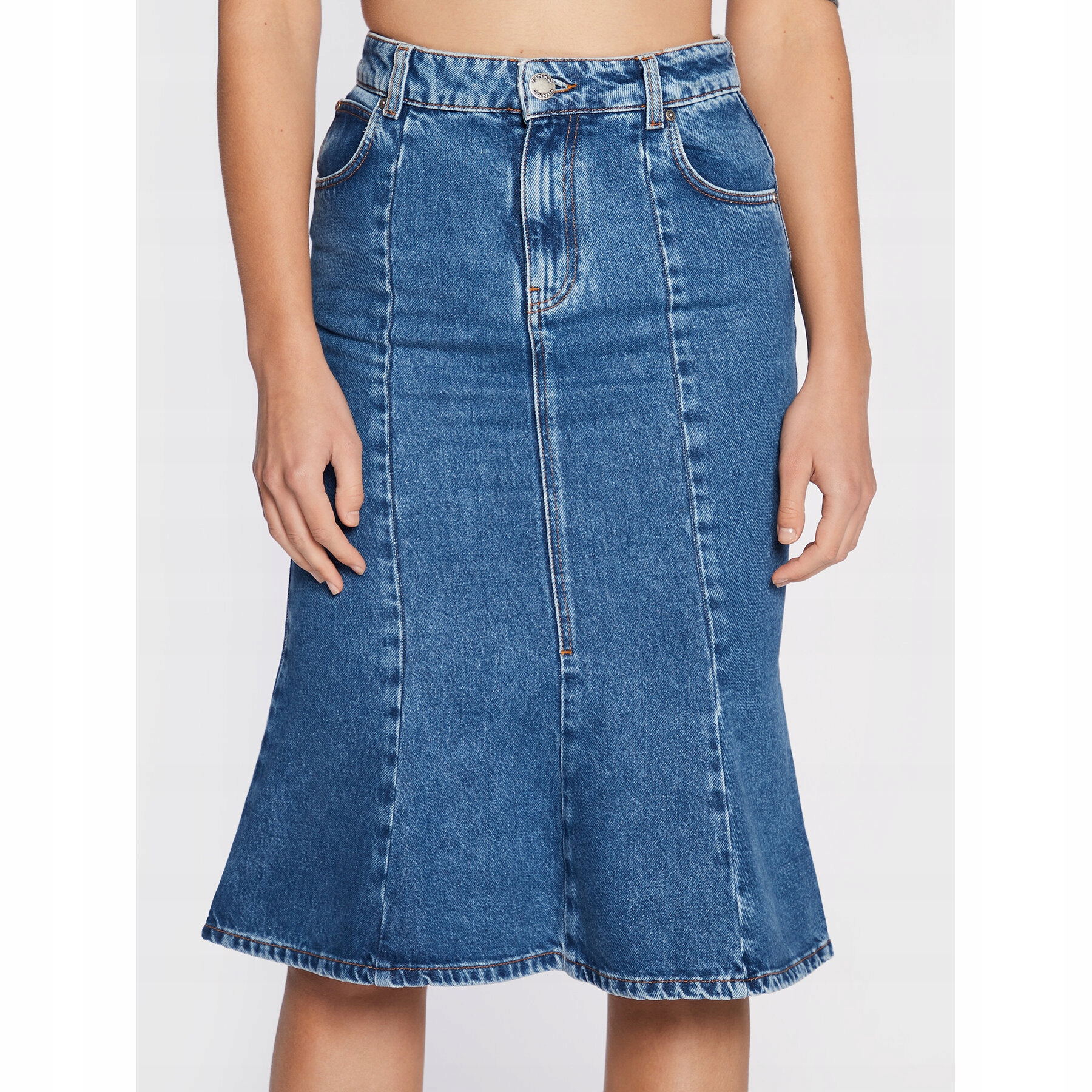 Pinko Damskie Spódnica jeansowa Niebieski 1J1119 A0A0