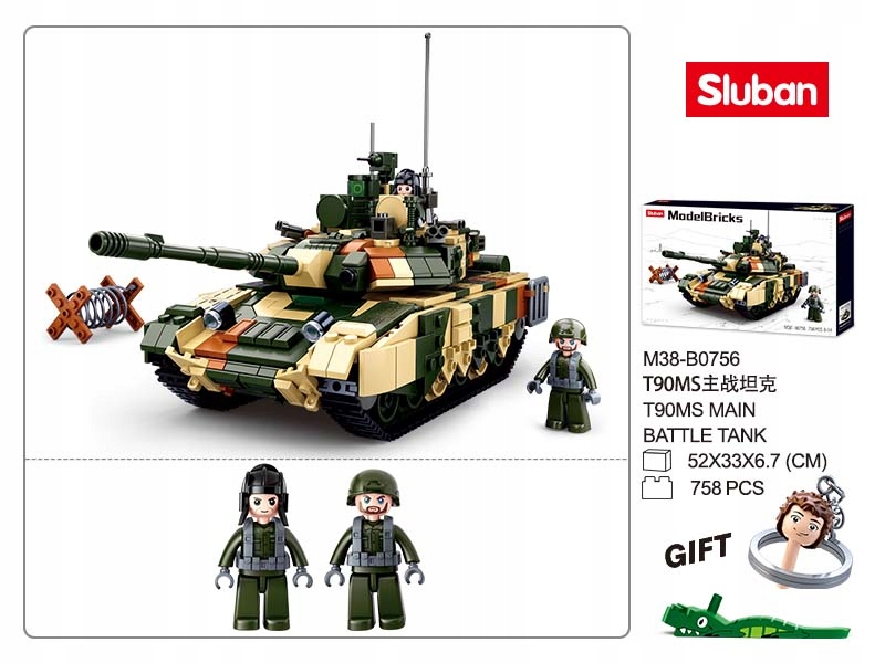 KLOCKI SLUBAN CZOŁG ROSYJSKI T-90 MS WOJSKO Wiek dziecka 8 lat +