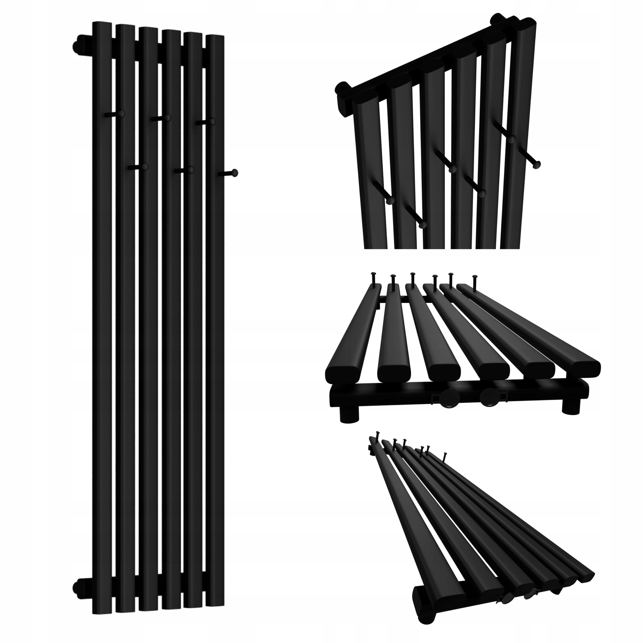 Dekorativní radiátor HORYZONT6 Hook 180x45 černý mat