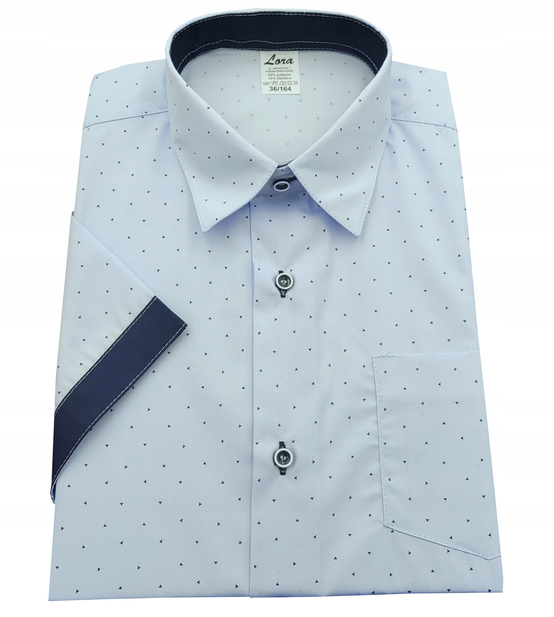 Koszula chłopięca wizytowa błękitna krótki rękaw 152 Marka Inna marka