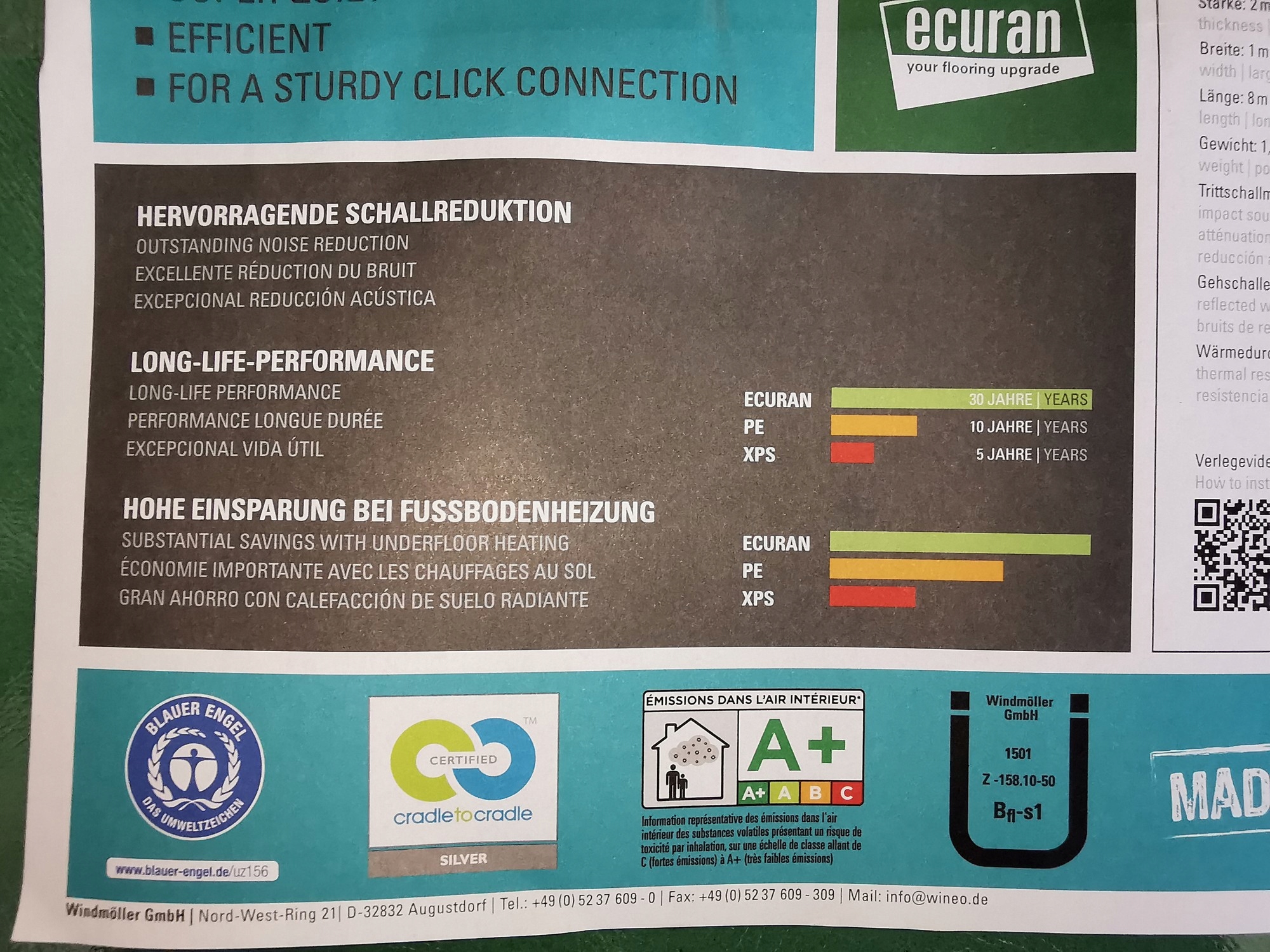 WYCISZENIE do PANELI podkład Wineo SOUND PROTECT 2 Długość 1 m