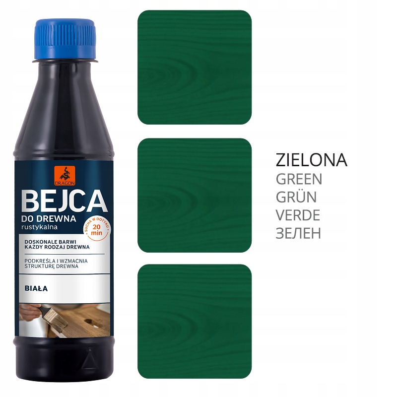 

Bejca Do Drewna Rustykalna Dragon 200ml Zielona