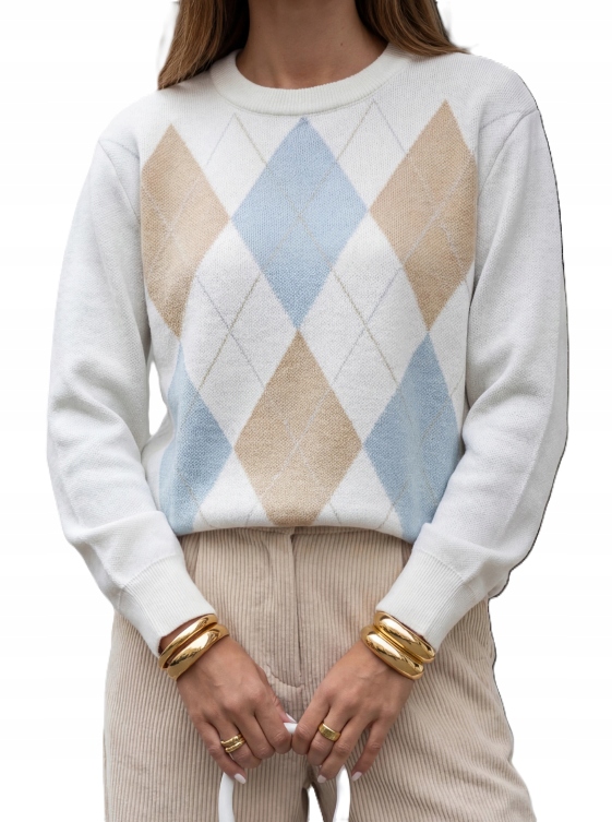 Cocomore Svetr Bluza v barvě Romby Bílá Camel Blesk New