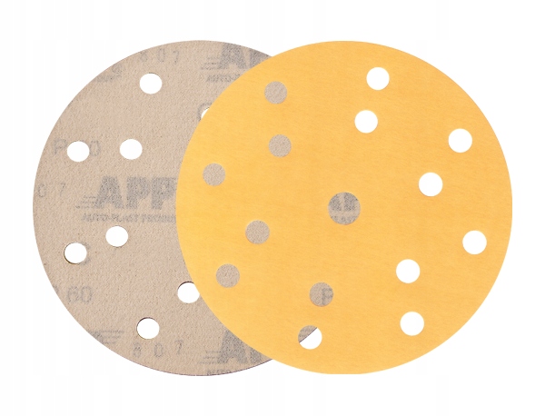 Krążek ścierny 14+1 otworów P150 żółty d150 10 sztuk App K555