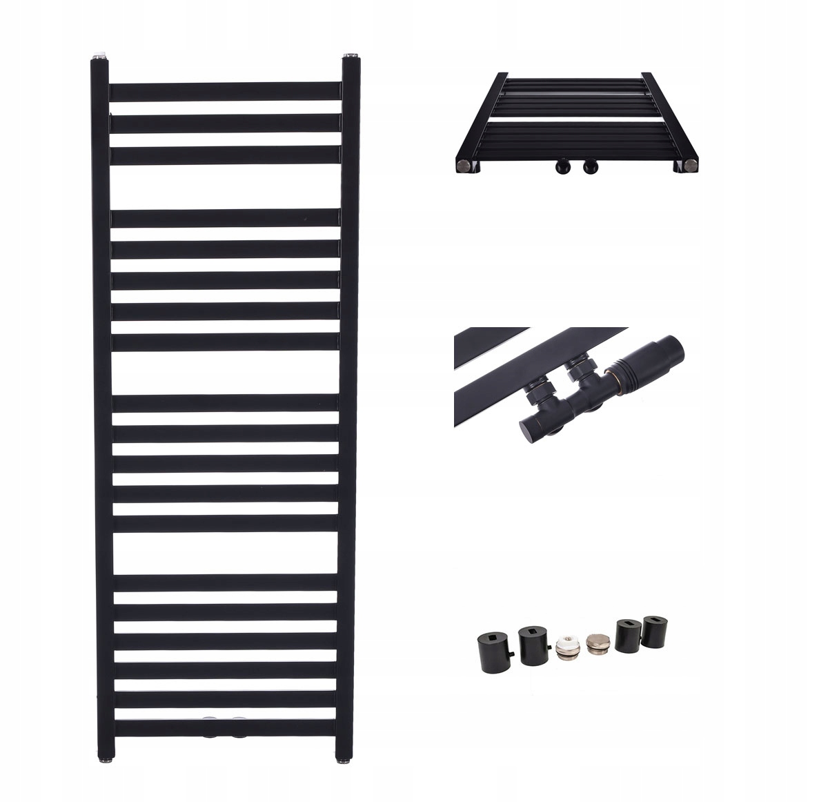 Koupelnový radiátor Vario 120/50 Černý Mat 50 mm