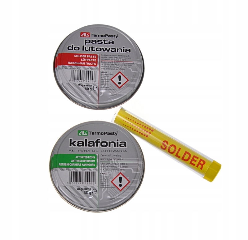 

Zestaw kalafonia aktywna pasta do lutowania cyna