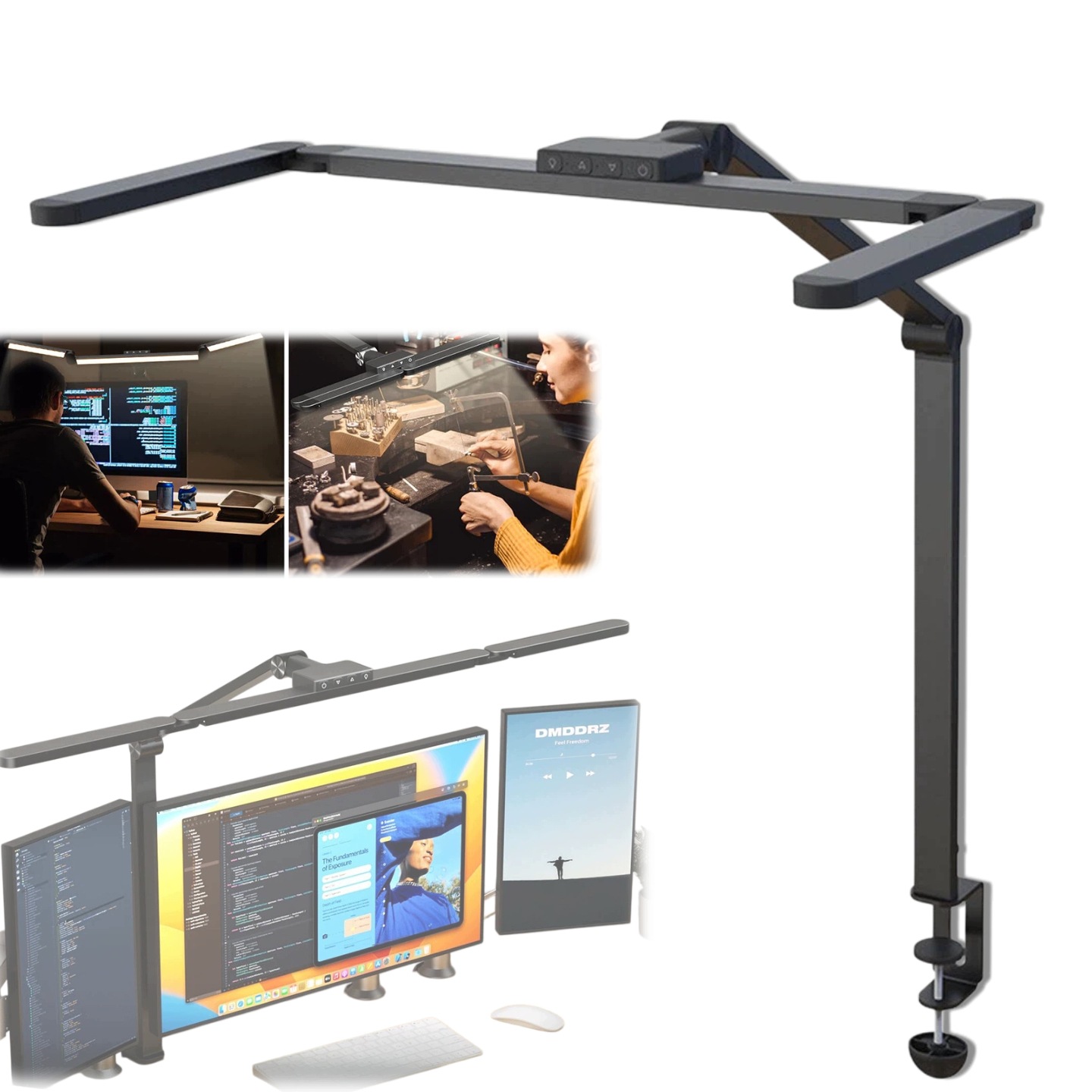 Led Kreslící lampa na stůl Bezstínová stolní lampa na pracovní desku +Dálkový Ovladač