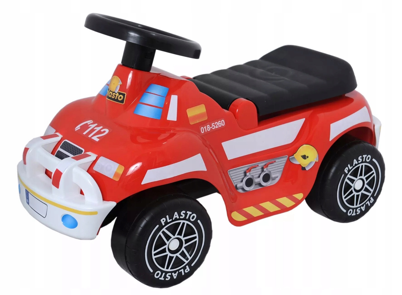 Plasto Jeździk straż pożarna Ciche koła 35kg 12m+ Otwierany bagażnik