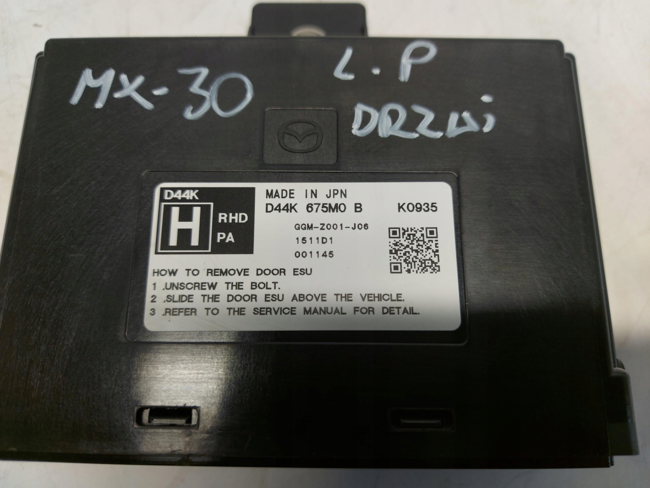 Mazda MX-30 EL module control unit centralka door left front d44k675m0b