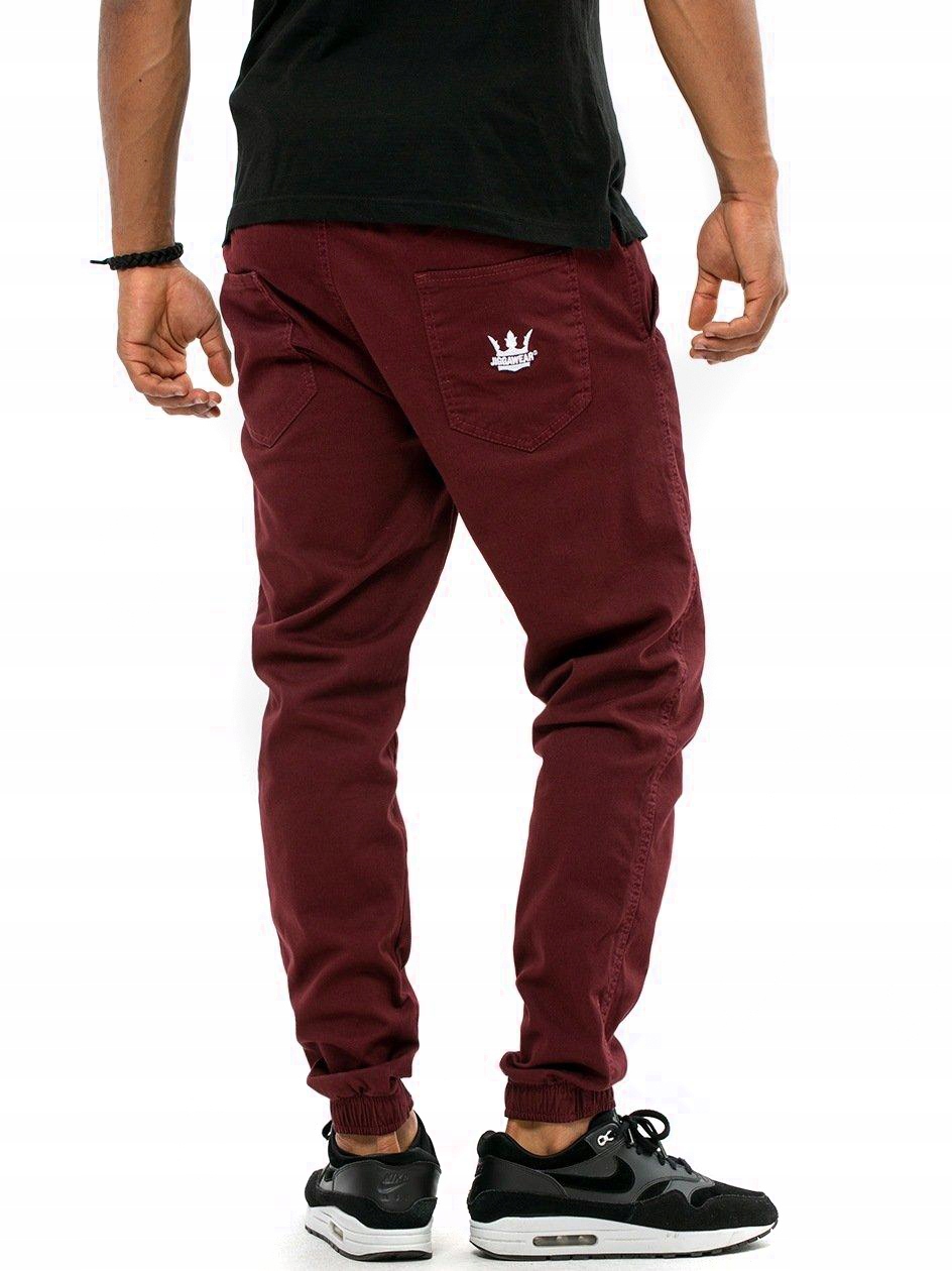 

Spodnie Jogger Jigga Burgund Modne Bordowe M