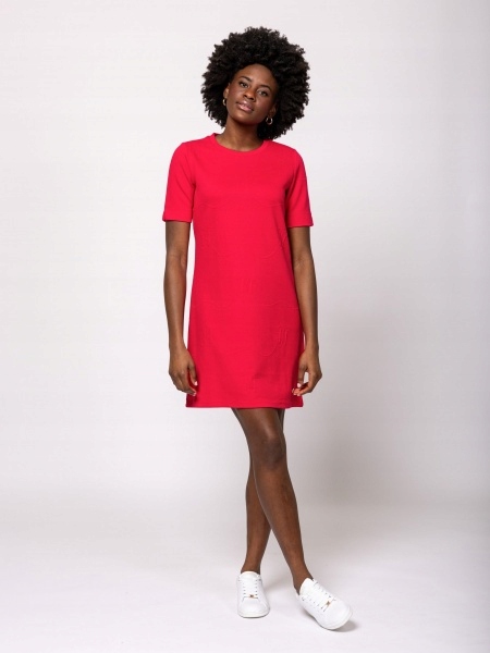 Heavy Tools Letní Volné Šaty Sinna Cyclamen Červená M