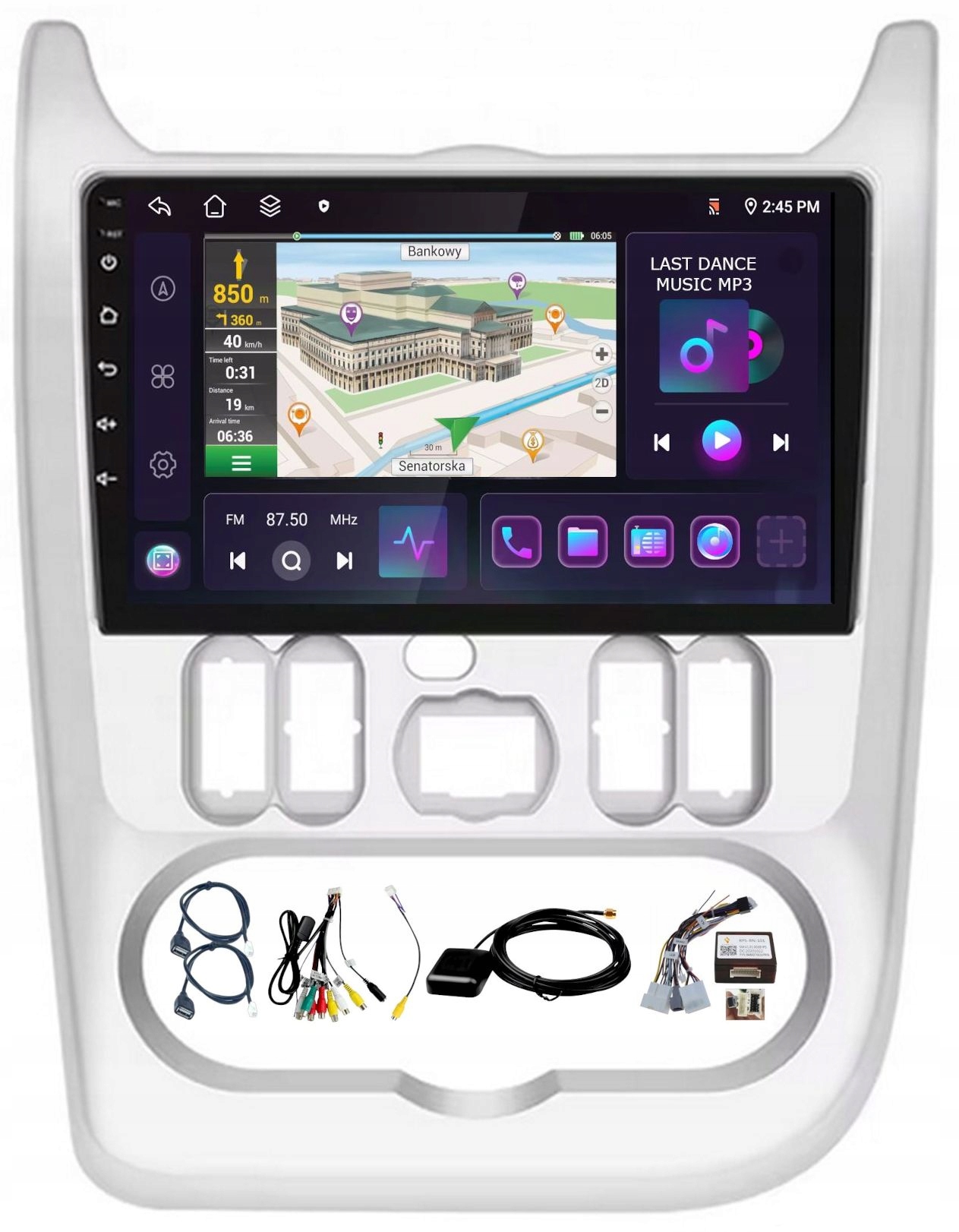 Rádio Navigácia Gps Android Dacia Duster 2010-2013 Carplay Wifi 4GB 64GB