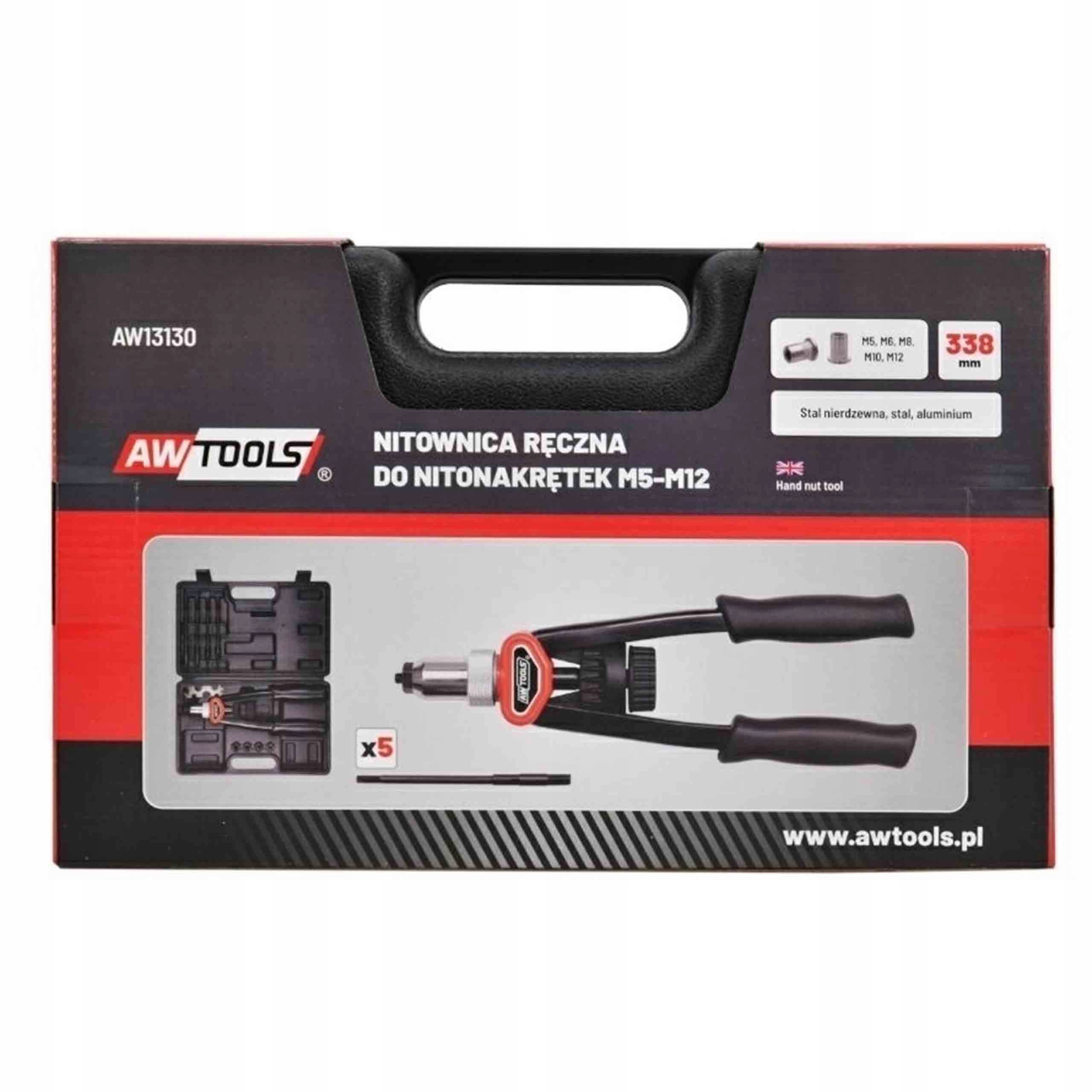 NITOWNICA do nitonakrętek M5-12 AW13130 AWTools Zasilanie ręczne