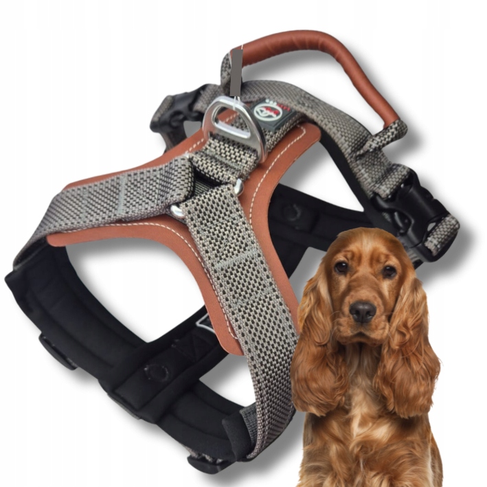 Szelki dla psa Oslo typu guard Mocne solidne Premium Lalazoo gray S