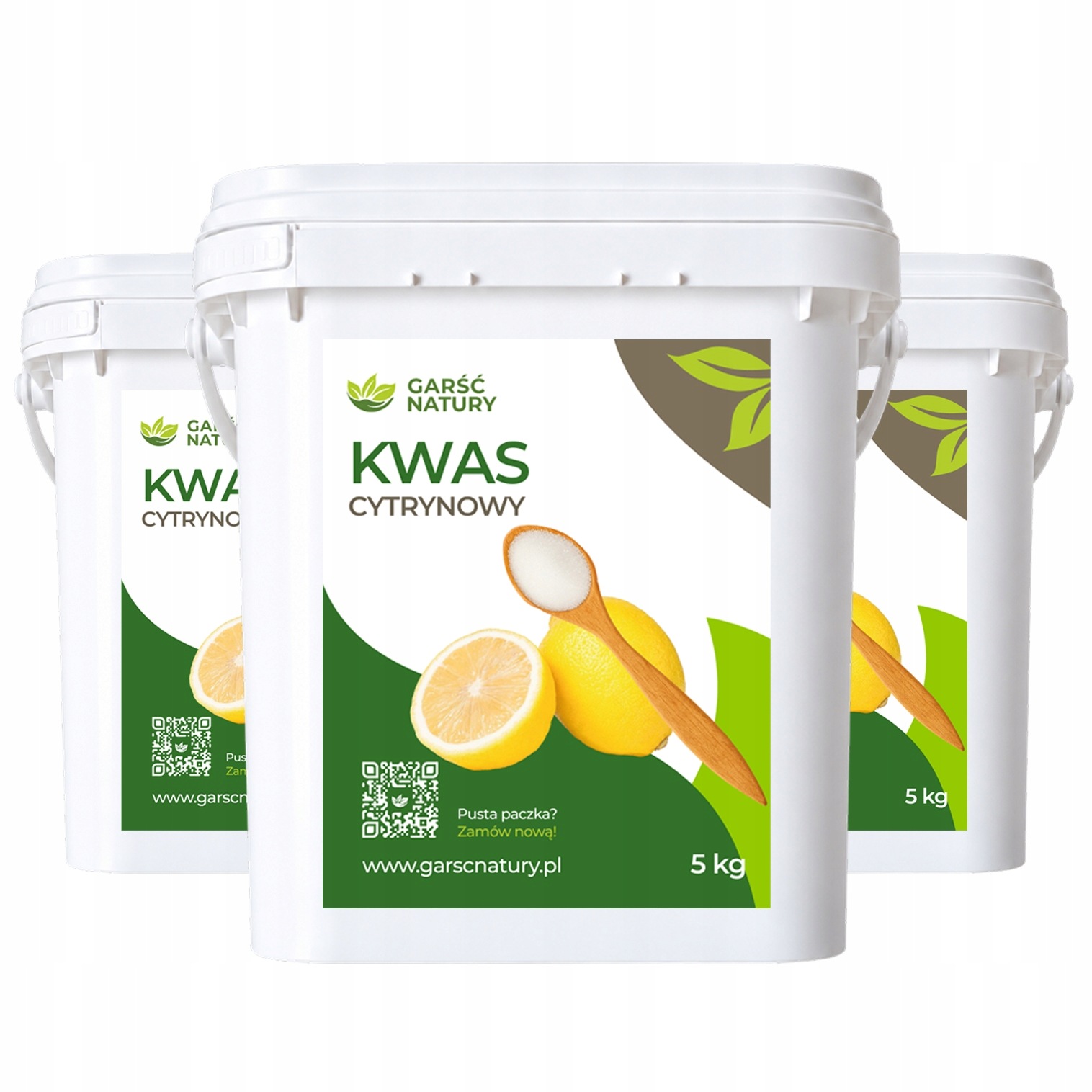 Kwasek Cytrynowy 3x5kg Naturalny Kwas Spożywczy E330 czysty Garść Natury