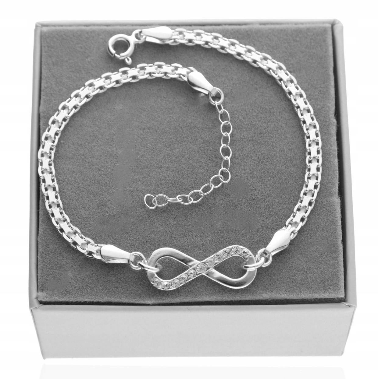 Stříbrný široký náramek elegantní nekonečno infinity stříbro 925