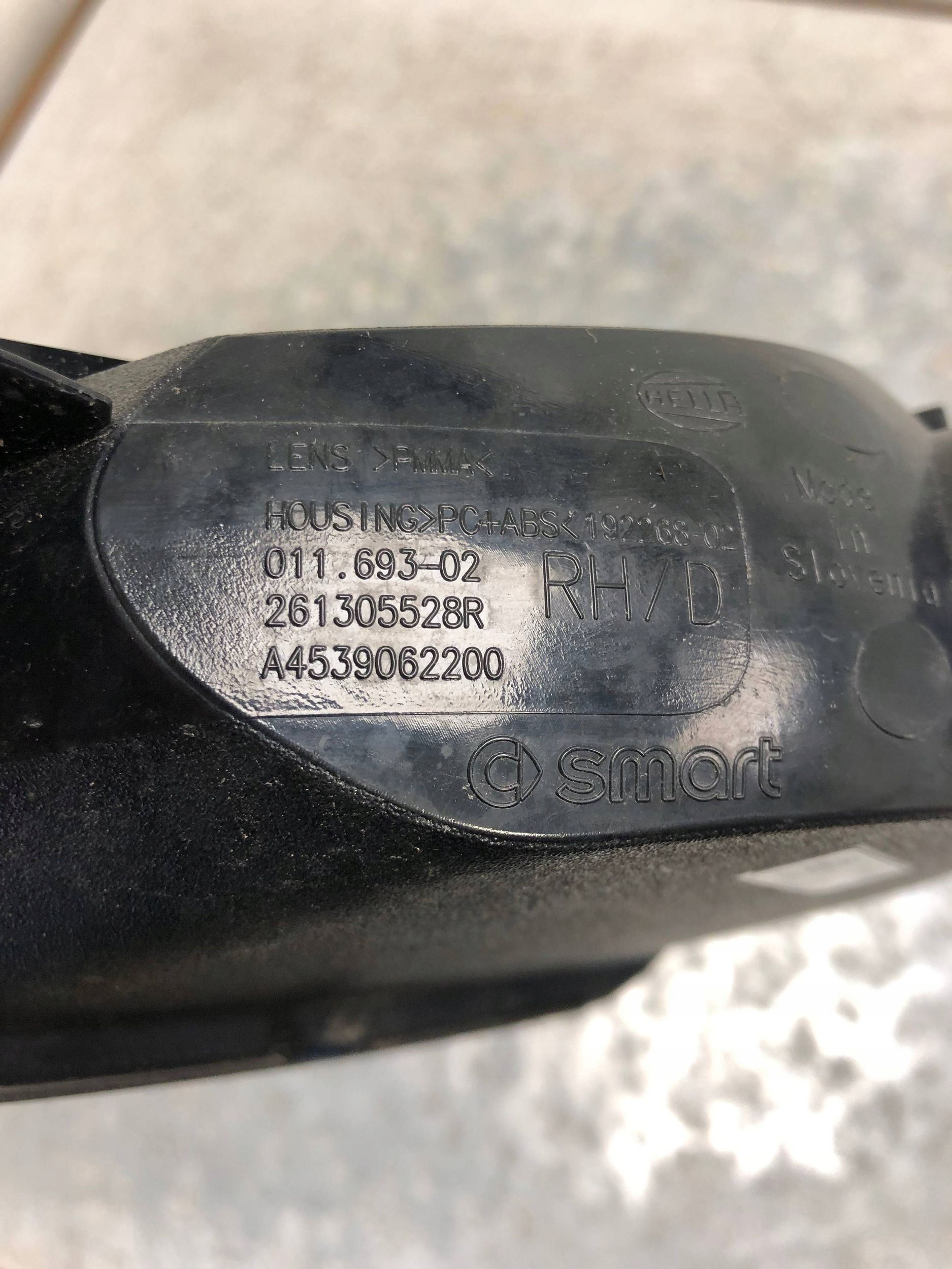 indicator right front SMART 453 A4539062200