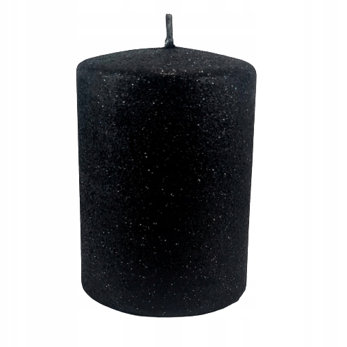 

Świeca Glamour Czarna Brokat Walec Mały 10cm