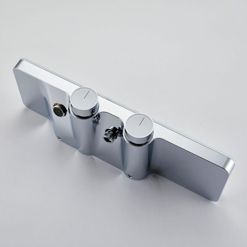 BATERIA PRYSZNICOWA Z TERMOSTATEM I DESZCZOWNICĄ F13A CHROM Kolor chrom