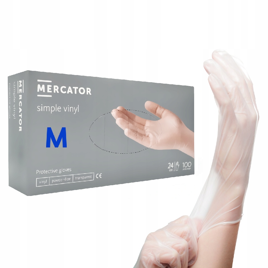 

Rękawiczki winylowe Medyczne Bezpudr r. M 100 szt