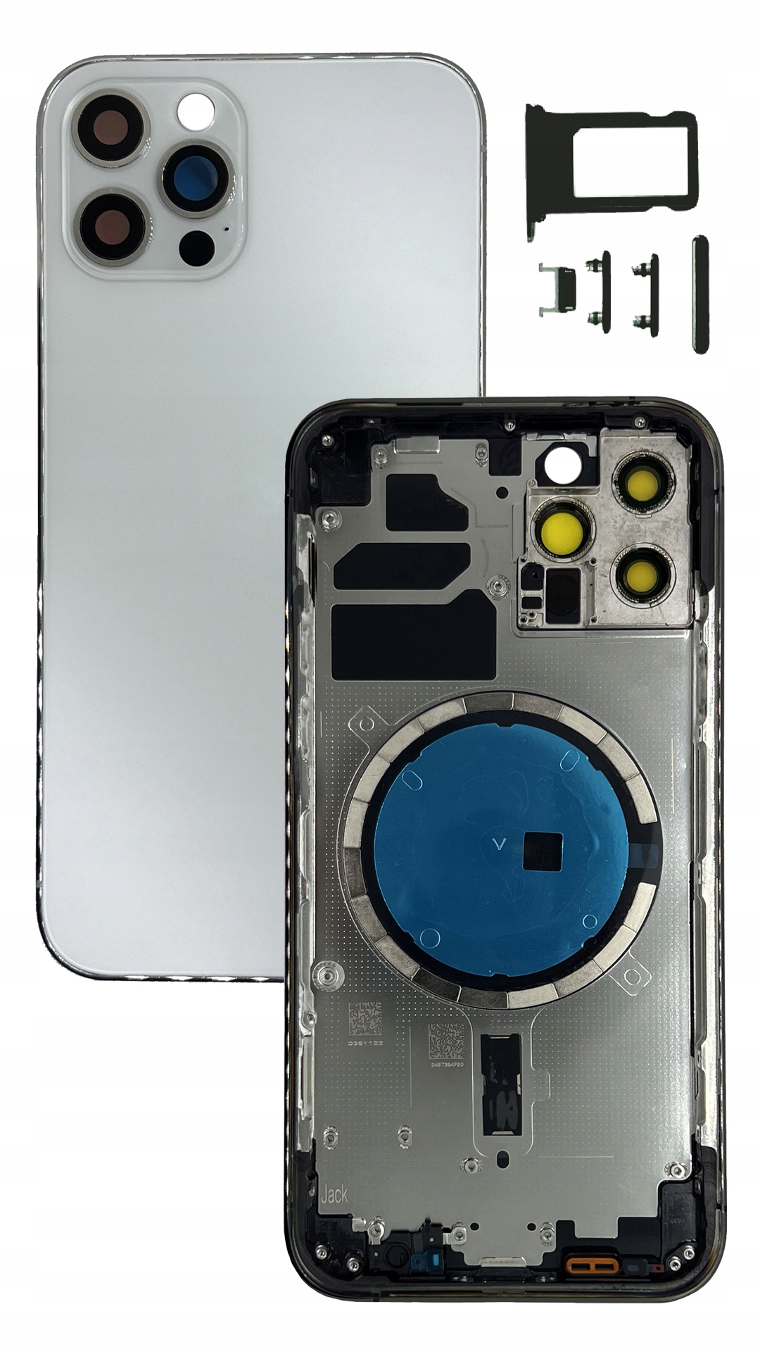 Kompletní pouzdro Bílé pro Apple iPhone 12 Pro, tělo rámeček