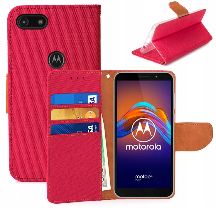 

Etui Portfel Canvas Do Motorola Moto E6 Play