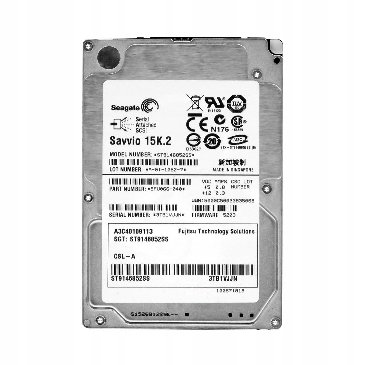 Fujitsu A3C40109113 146GB 15K 16MB SAS-2 2.5'' ST9146852SS