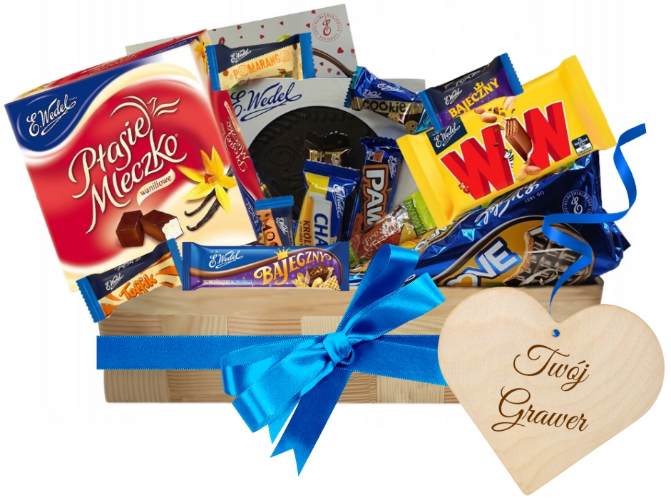 Košíček Sada sladkostí Wedel jako Dárek Den žen mužů Narozeniny Gravírování