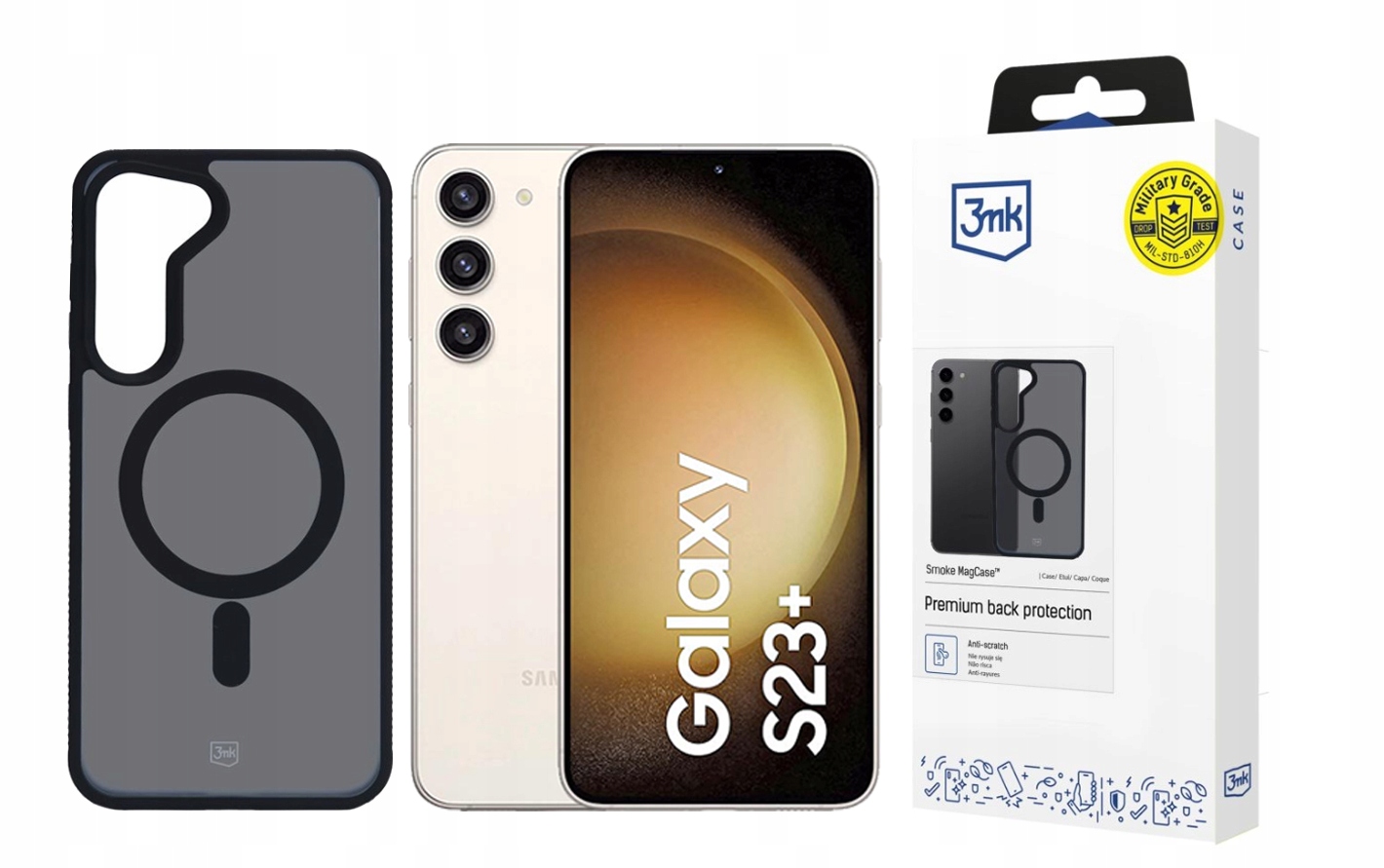 3mk Smoke MagCase Dymone pre Samsung Galaxy S23 Plus Indukcia