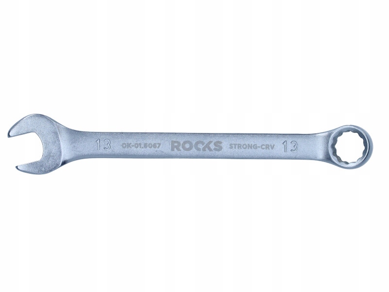 Rooks Klucz płasko-oczkowy 13 mm, stal 31CrV3, Double Chrome, Din 3113A