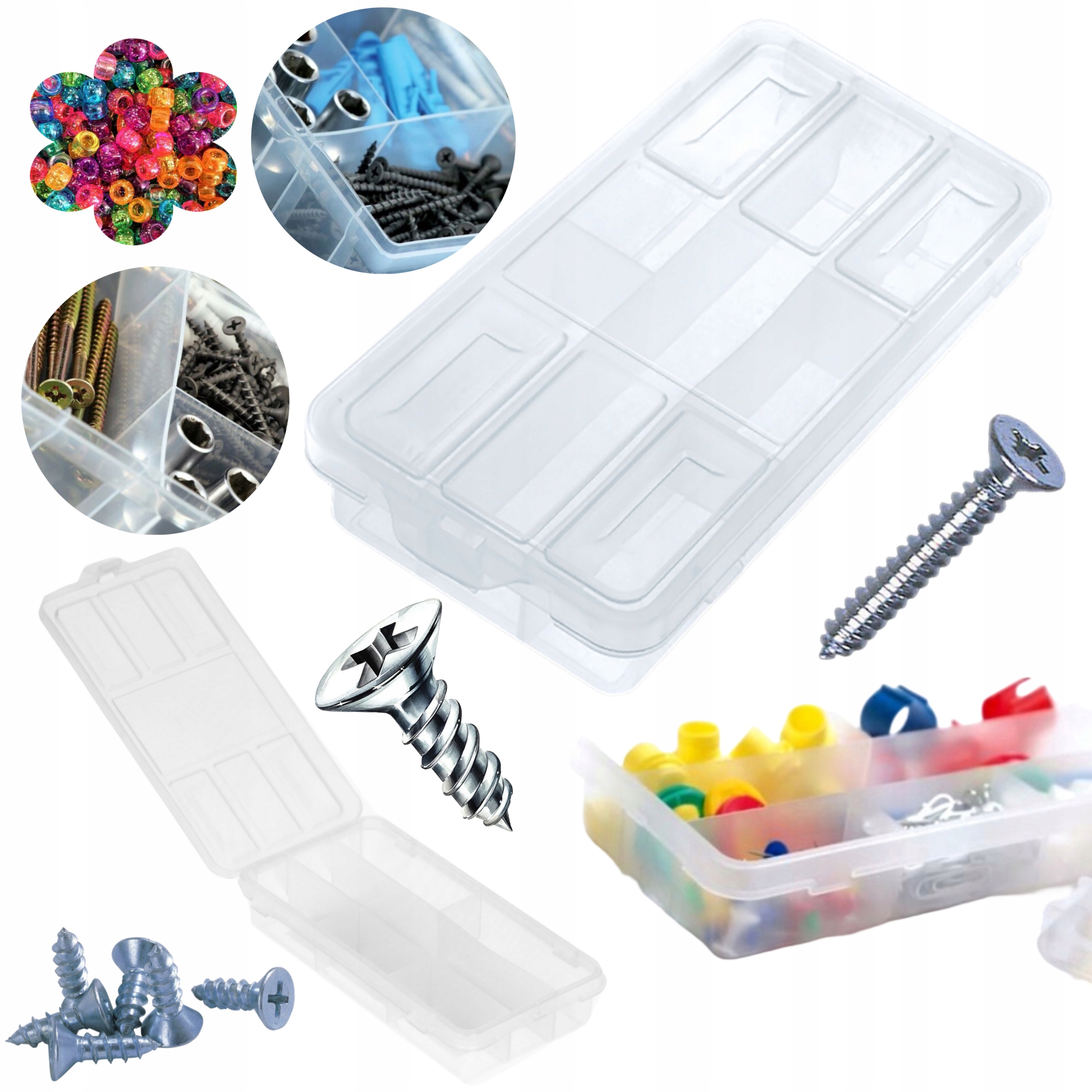 Organizer Zamykany Pudełko Pojemnik Skrzynka Mocna Polska 180 x 90 x 35 MM