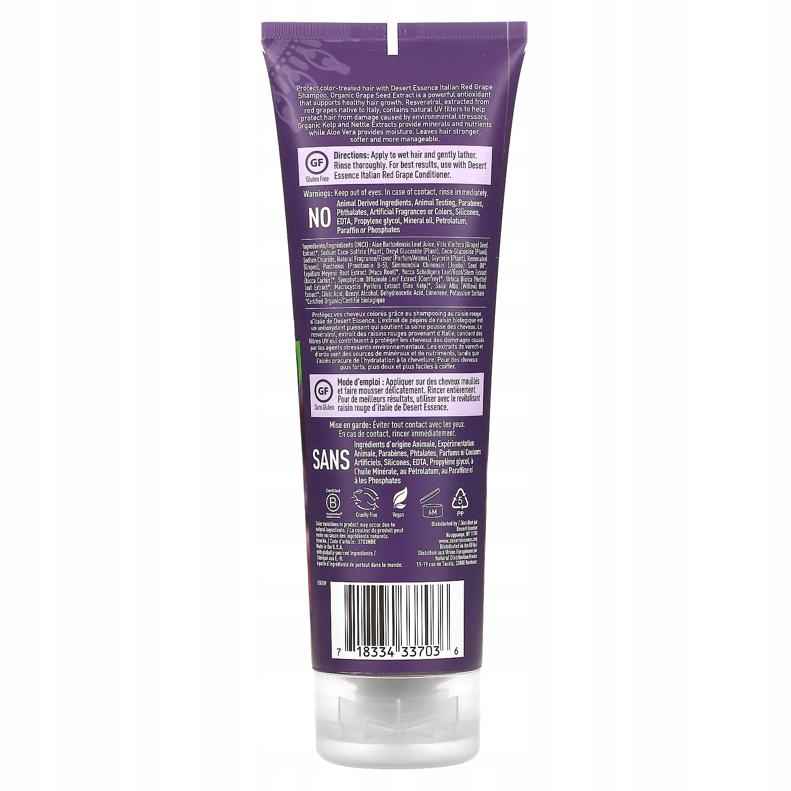 Desert Essence, Šampon, italské červené hroznové víno, 237 ml