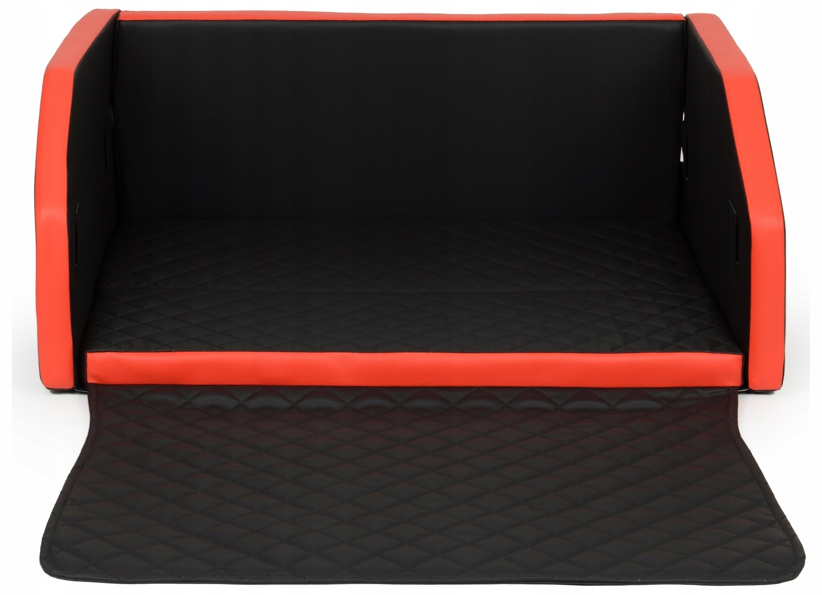 Levně Přepravka do auta pro psa do kufru s matrací 100x70 cm Červená