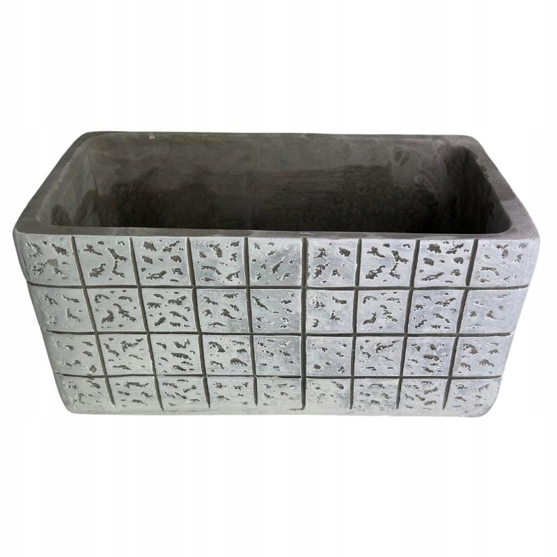 Szara podłużna osłonka Etno betonowa dwie doniczki Marka Polnix