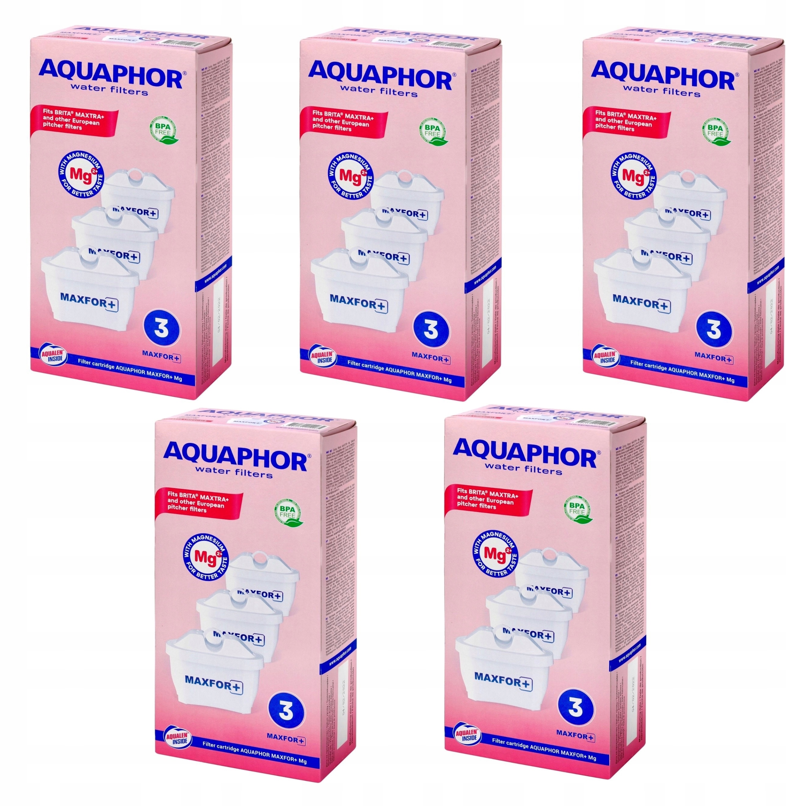 Aquaphor Náplň Maxfor Plus Mg Hořčíkové filtry Džbánové Sada 15 kusů