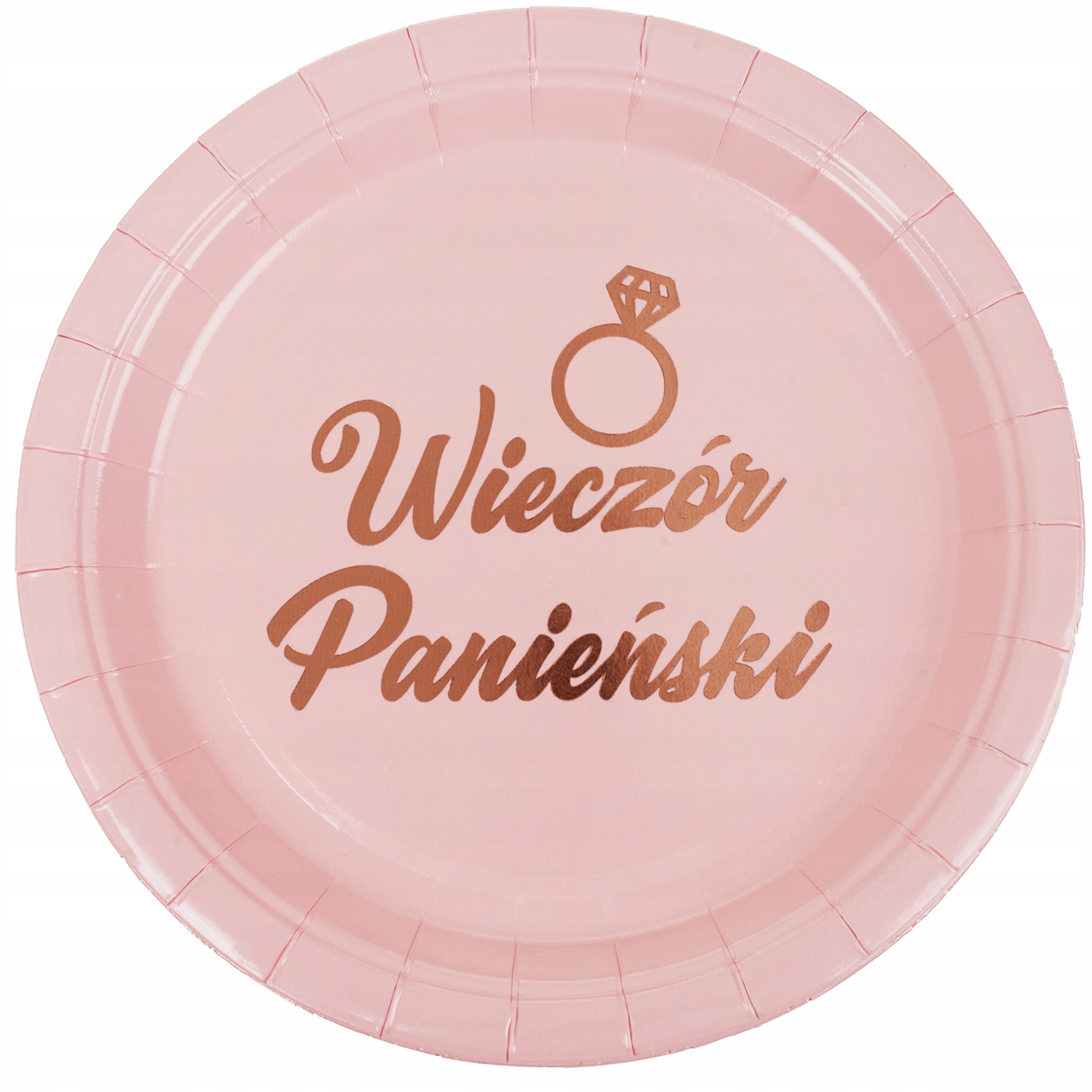 TALERZYK PAPIEROWY ROSE GOLD PANIEŃSKI 6 SZT Y3
