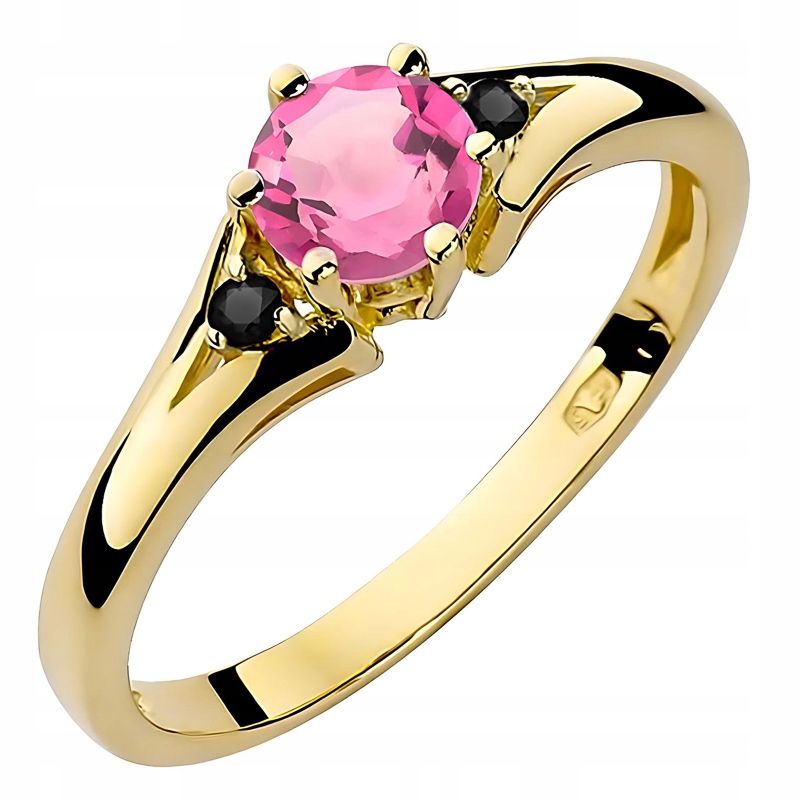 Zlatý Prstýnek pr. 585 s brilianty 0,029 ct a topazem 0,60 ct 14k