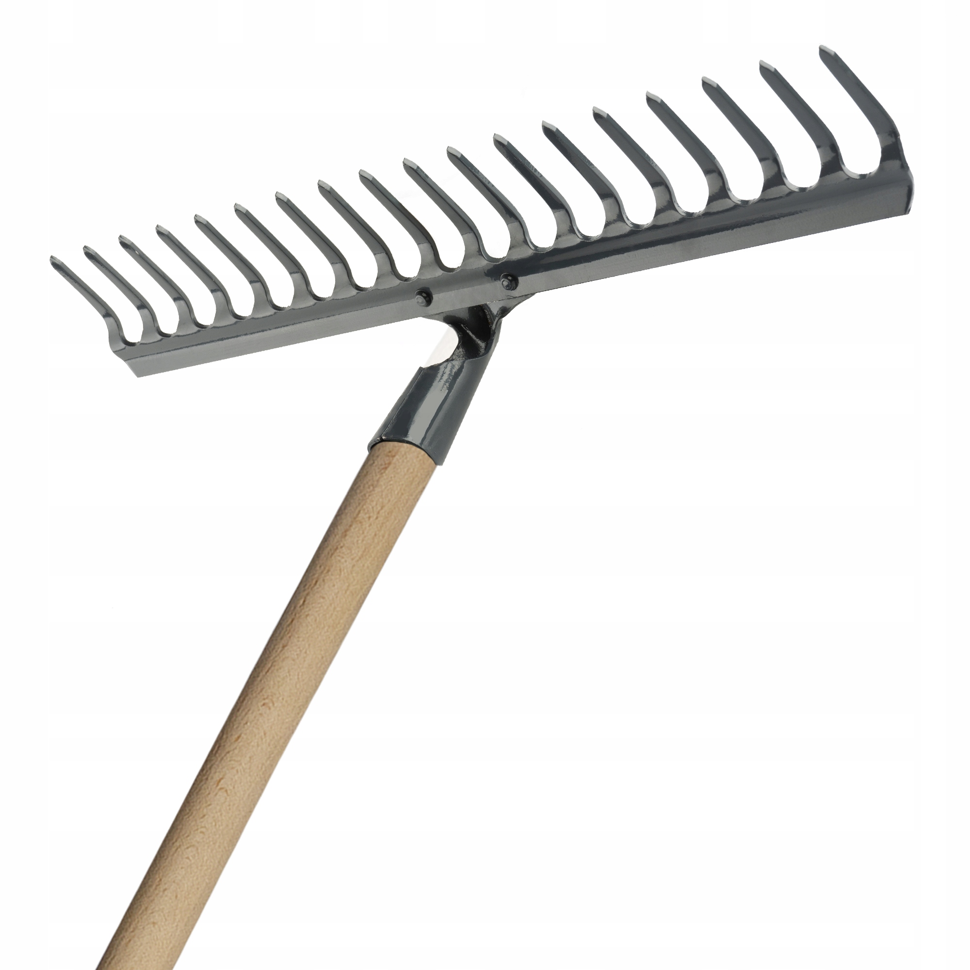 GRABIE OGRODOWE Z KIJEM WZMOCNIONE 18 ZĘBÓW TRZON Materiał głowicy metal